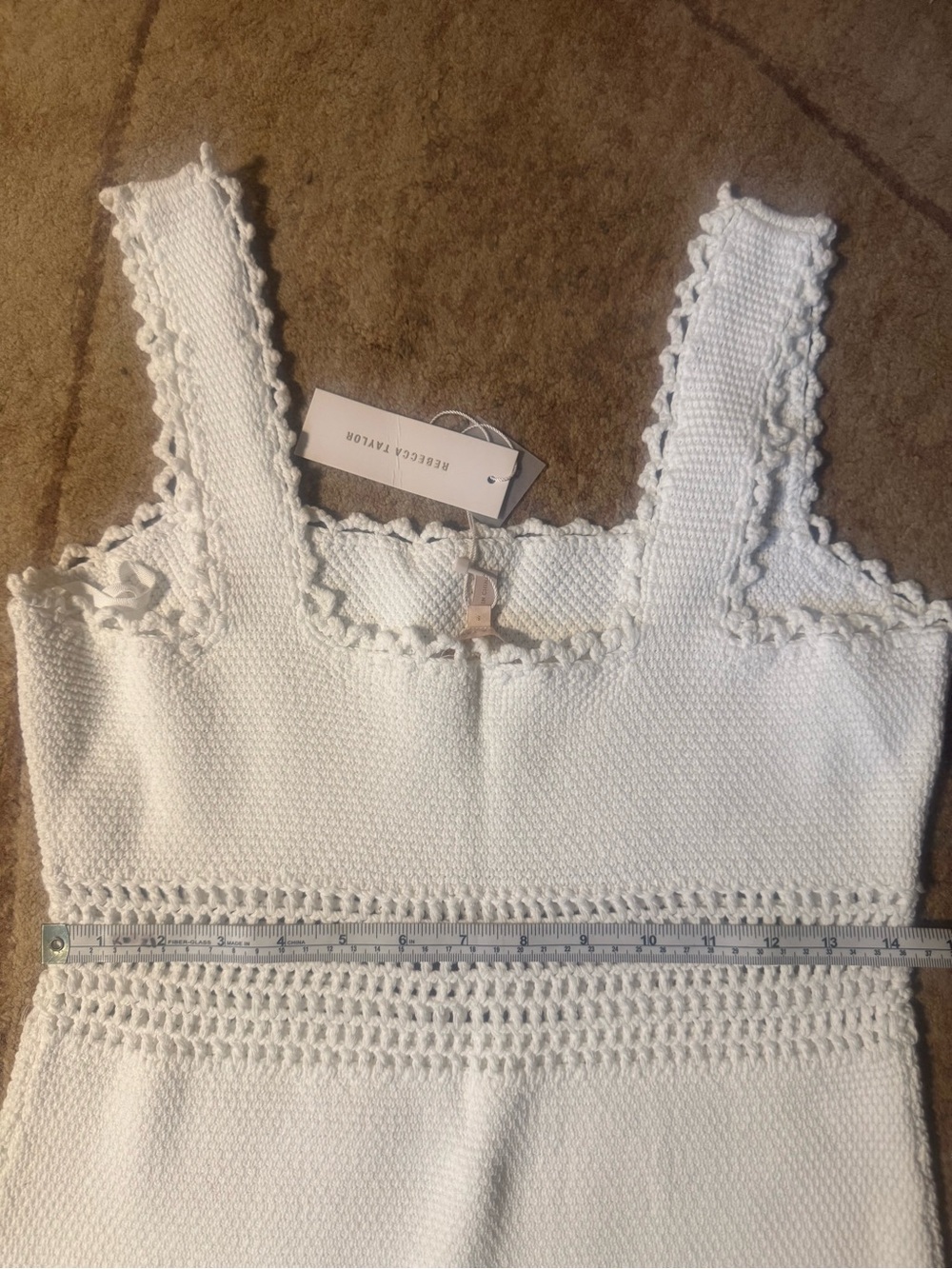 Rebecca Taylor White Knit Mini Dress M NWT Bridal Rehearsal Dinner - Picture 6 of 6